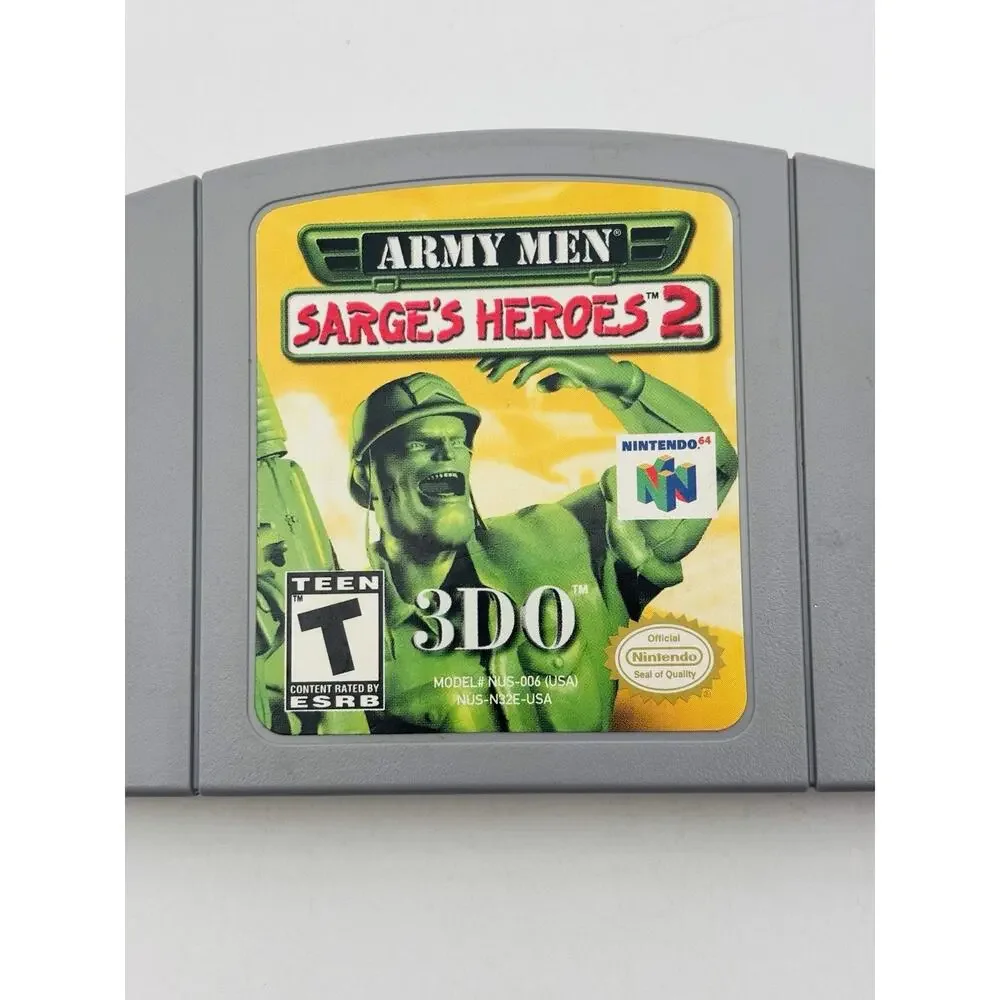 Army Men: Sarge's Heroes 2 (Nintendo 64, 2000) N64 Cart Only Authentic TESTED